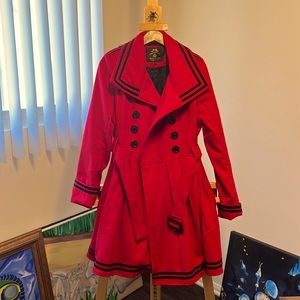 Hell Bunny Red A-Line Coat